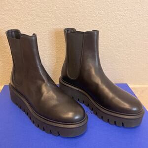 Stuart Weitzman Chalet Lug Chelsea Boots | Women’s 7B | Black Leather | New
